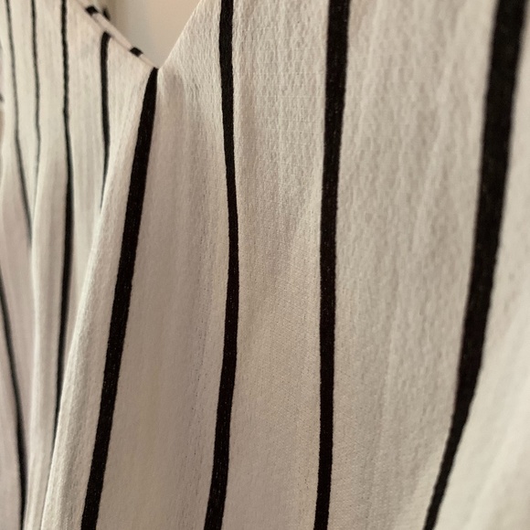 Black and White Strip Camisole with Self-Tie Back - Picture 7 of 7